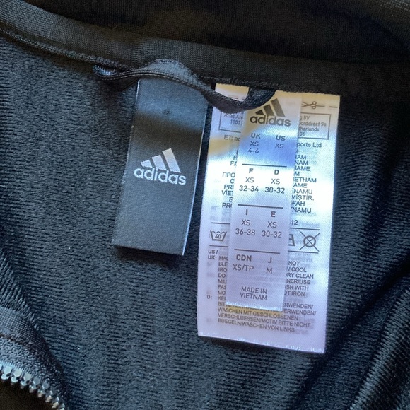 Adidas Black Track Jacket with White Stripes - Picture 3 of 4